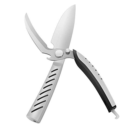DEENOR – Tijeras de cocina multifunción, Premium Ultra material: de acero inoxidable de Sharp Cut Aves de Corral Hueso y carne, pescado y pollo tijeras. separable barbacoa cuchillo y abrebotellas.