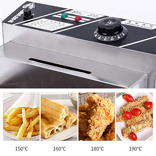 Deep Fryer Freidora Eléctrica 20L Gran Capacidad 4000W Freidora Industrial Acero Inoxidable para Patatas Fritas Comercial Freidora