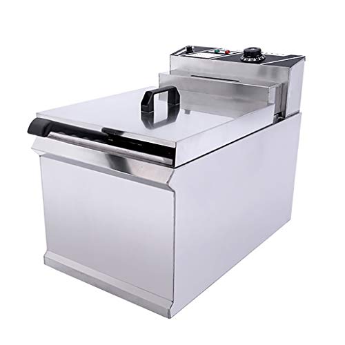 Deep Fryer Freidora Eléctrica 20L Gran Capacidad 4000W Freidora Industrial Acero Inoxidable para Patatas Fritas Comercial Freidora