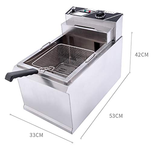 Deep Fryer Freidora Eléctrica 20L Gran Capacidad 4000W Freidora Industrial Acero Inoxidable para Patatas Fritas Comercial Freidora