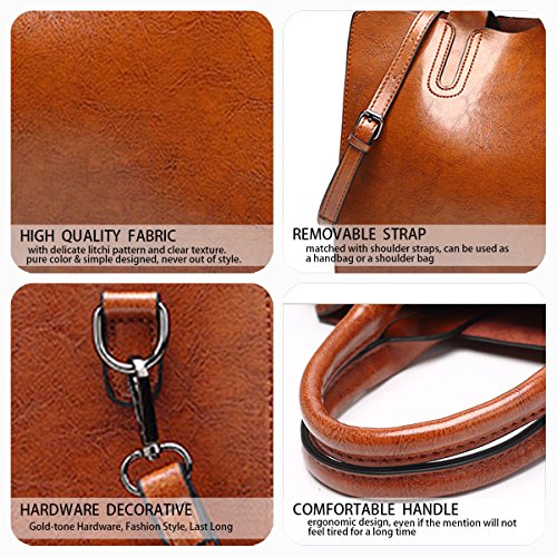 DEERWORD Para mujer Carteras de mano Bolsos bandolera Bolsos bolera Bolsos maletín Cuero Barna