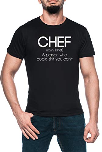 Definición De Una Cocinero Gracioso Hombre Negro Camiseta Manga Corta Men's Black T-Shirt