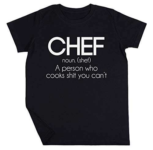 Definición De Una Cocinero Gracioso Niño Niña Unisexo Negro Camiseta Manga Corta Kids Black T-Shirt