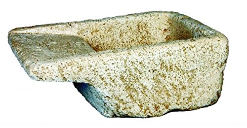 DEGARDEN Jardinera Lavadero Rústica Rural 60X42X24cm. Exterior Fabricada en hormigón-Piedra | Macetero Bebedero Decorativo Pila de Piedra Artificial Exterior jardín Color Ocre