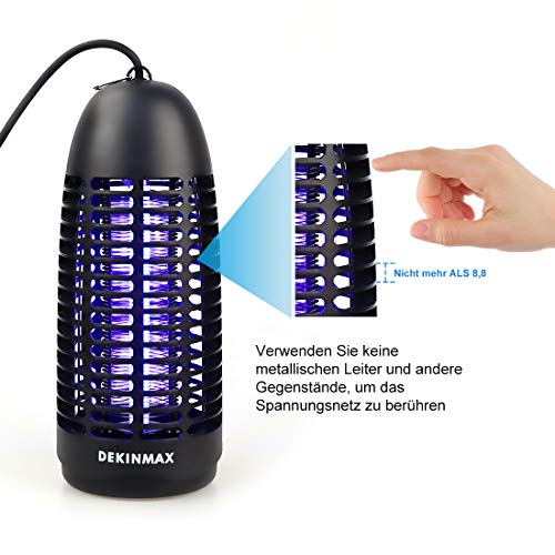 DEKINMAX Lámpara Antimosquitos Mata Mosquitos Electrico Trampa Insectos 6W UV Lámpara Anti Mosquitos contra Mosquitos, Moscas, Polillas para Uso Interiores