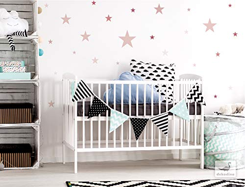 dekodino® Pegatina de pared estrellas rosa oscuro cuarto del bebé ornato set