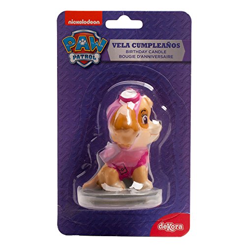 Dekora-346181 Vela de Cumpleaños Skye Patrulla Canina, Multicolor, 7 Cm (346181)