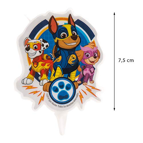Dekora-346226 Chase, Skye, Marshall Vela de Cumpleaños en 2D de La Patrulla Canina, color azul (346226)