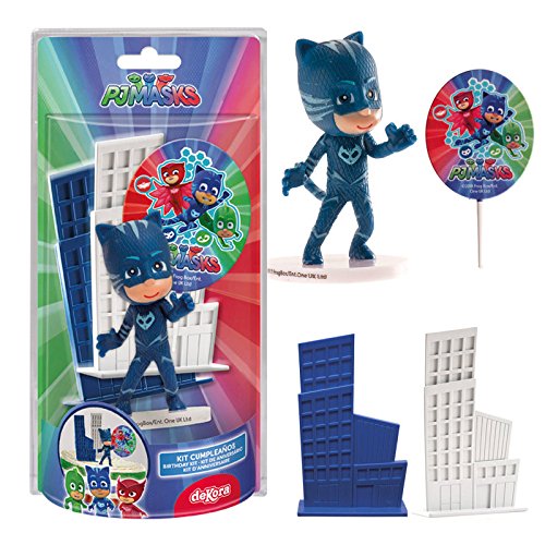 Dekora - Decoracion para Tartas con la Figura de Gatuno de PVC de los Pjmasks , color/modelo surtido