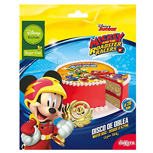 Dekora - Decoracion Tartas de Cumpleaños Infantiles en Disco de Oblea de Disney Mickey Mouse y Amigos - 20 cm