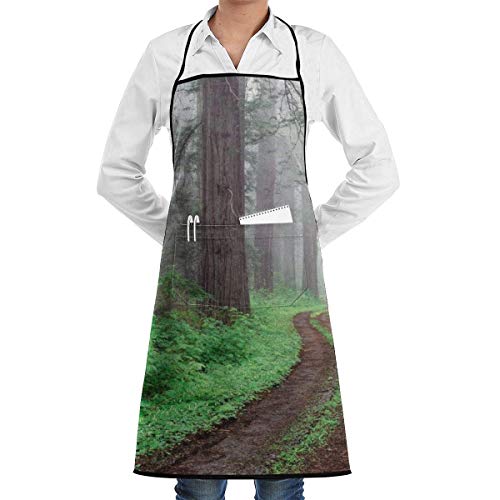Delantal California Redwood National Park con bolsillos para mujeres, chef, cocina, restaurante, barbacoa, parrilla
