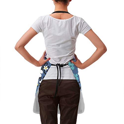 Delantal impermeable de verano con diseño de flamenco, ajustable, resistente a las gotas de agua, para cocinar, para mujeres, hombres y chef