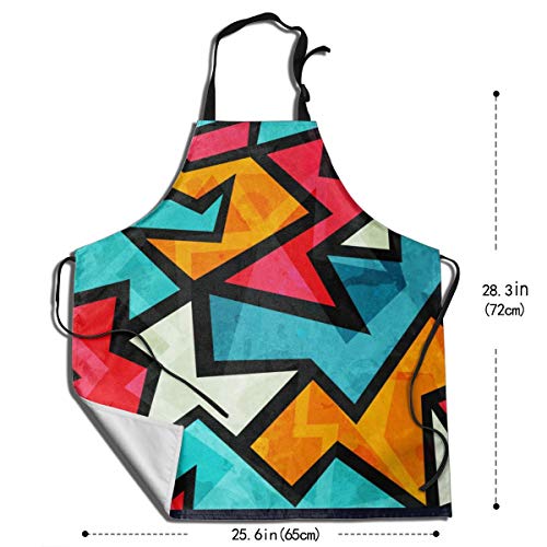 Delantal impermeable LEPO'S con patrón geométrico sin costuras, ajustable, resistente a las gotas de agua, para cocinar, para mujeres, hombres y chef