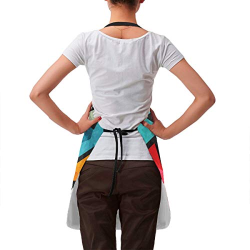 Delantal impermeable LEPO'S con patrón geométrico sin costuras, ajustable, resistente a las gotas de agua, para cocinar, para mujeres, hombres y chef