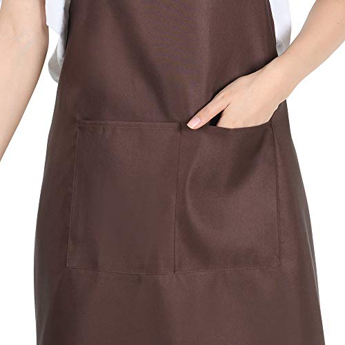 Delantales Cocina Adulto Ajustable Delantal con 2 Bolsillos Resistente a la Gota de Agua Hornear Jardín Restaurante BBQ Chef Apron para Mujer Hombre