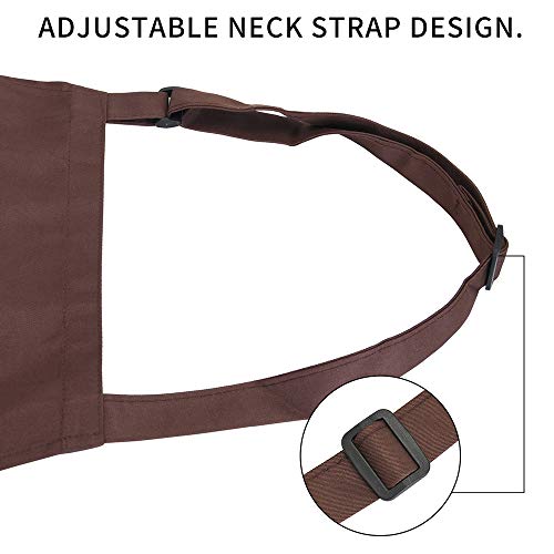Delantales Cocina Adulto Ajustable Delantal con 2 Bolsillos Resistente a la Gota de Agua Hornear Jardín Restaurante BBQ Chef Apron para Mujer Hombre