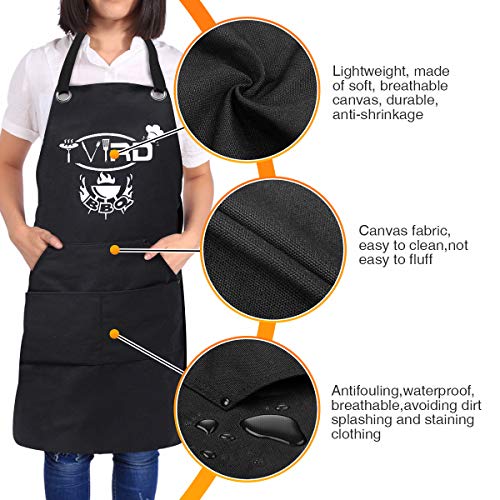 Delantales de cocina / Delantal de barbacoa, Delantal de cocina profesional Tvird con bolsillos para herramientas de barbacoa Delantal de barbacoa impermeable y resistente al aceite para hombres 62 X