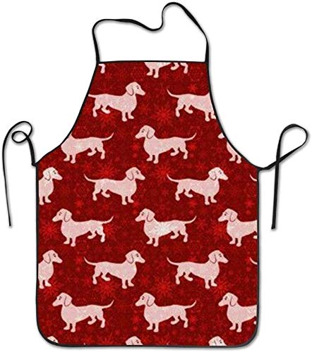 Delantales de cocina personalizados Salchicha Mordaza de perro Portón trasero Moda personalizada Ama de casa Hogar Chefs comerciales Delantal para barbacoa Cocina Trabajar Asar a la parrilla Hornear J