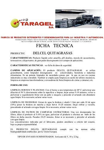 DELCEL - QUITA-GRASAS HIGIENIZANTE ALCALINO Para cocinas, suelos y superficies muy sucias (5kgrs)