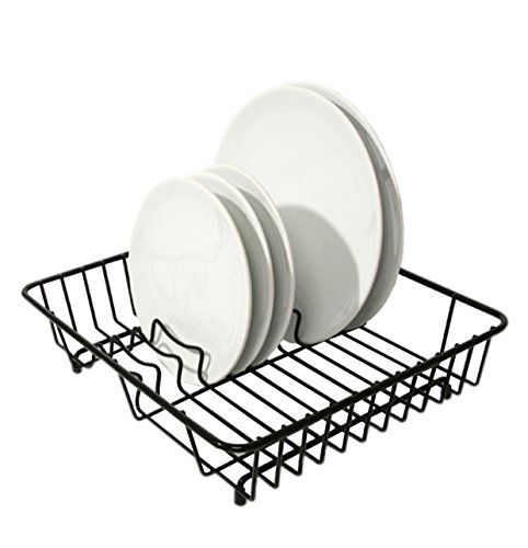 Delfinware - Escurreplatos Cuadrado, Color Negro