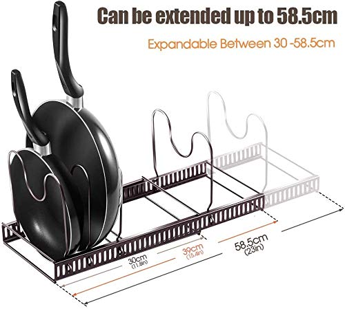 Delgeo Ollas, Platos y Agarraderas Retráctiles, Soportes de Cocina Compactos para Tapas de Ollas, Estantes para Cubiertos de Metal, Ahorro de Espacio, Organizador para Ollas, Platos y Tapas