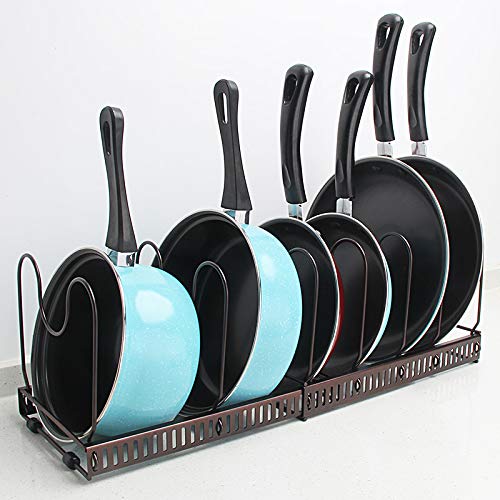 Delgeo Ollas, Platos y Agarraderas Retráctiles, Soportes de Cocina Compactos para Tapas de Ollas, Estantes para Cubiertos de Metal, Ahorro de Espacio, Organizador para Ollas, Platos y Tapas