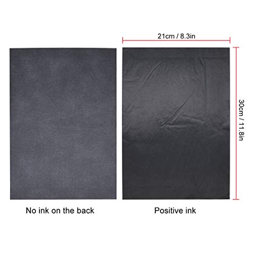dellcciu 100 hojas papel transfer Carbon Carbón Papel kopierpapiere hojas de papel carbón negro din a4 papel de calco Natural Papel carbón