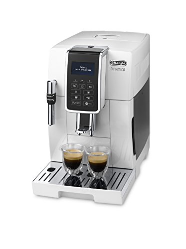 De'longhi Dinamica Ecam350.35.WH - Cafetera superautomática, 1450w, 15 bares presión, panel control intuitivo táctil lcd, personalización bebida, dispositivo cappuccino, blanco
