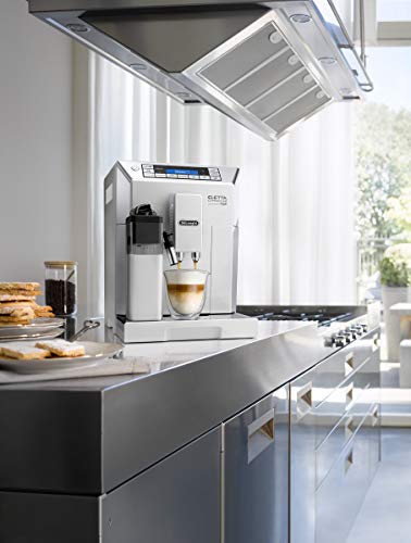 DeLonghi ELETTA CAPPUCCINO TOP ECAM 45.760.W Independiente - Cafetera (Independiente, Cafetera combinada, Granos de café, De café molido, Molinillo integrado, 1450 W, Plata, Blanco)
