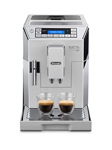 DeLonghi ELETTA CAPPUCCINO TOP ECAM 45.760.W Independiente - Cafetera (Independiente, Cafetera combinada, Granos de café, De café molido, Molinillo integrado, 1450 W, Plata, Blanco)