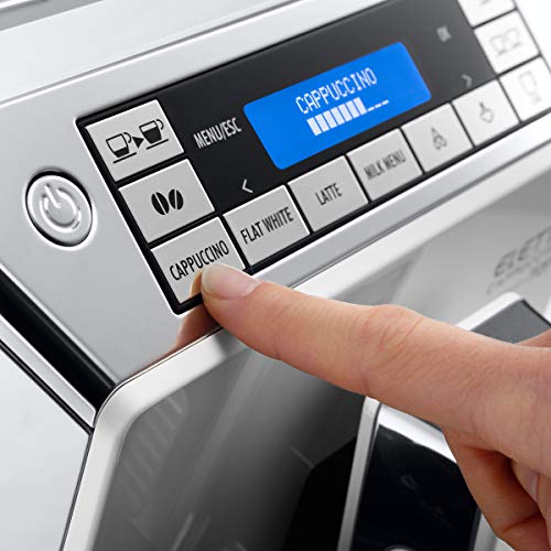 DeLonghi ELETTA CAPPUCCINO TOP ECAM 45.760.W Independiente - Cafetera (Independiente, Cafetera combinada, Granos de café, De café molido, Molinillo integrado, 1450 W, Plata, Blanco)
