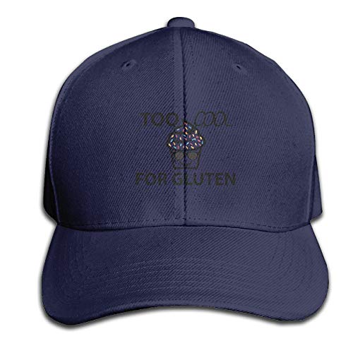 Demasiado frío para Gafas de Sol sin Gluten Cupcake Gorras de béisbol Ajustables Sombrero de papá no Estructurado 100% algodón Rojo