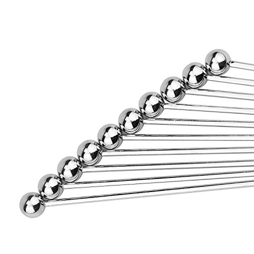 Demason Palillos de Cóctel de 304 Acero Inoxidable(20 Pack), Palillos de Dientes, Plata, Dos diseños, Cúpula y Círculo, para Fiestas y Usos diarios, Decoración, BBQ Queso Frutas Fondues