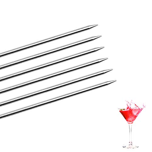 Demason Palillos de Cóctel de 304 Acero Inoxidable(20 Pack), Palillos de Dientes, Plata, Dos diseños, Cúpula y Círculo, para Fiestas y Usos diarios, Decoración, BBQ Queso Frutas Fondues