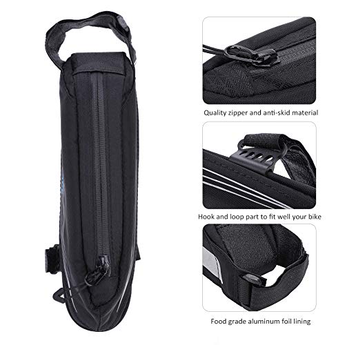 Demeras Bolsa de Tubo Superior Delantera para Ciclismo Bolsa de Almacenamiento para Rejilla Trasera de Bicicleta Paquete de cuña para sillín de Bicicleta para Bicicleta de Carretera para Bicicleta