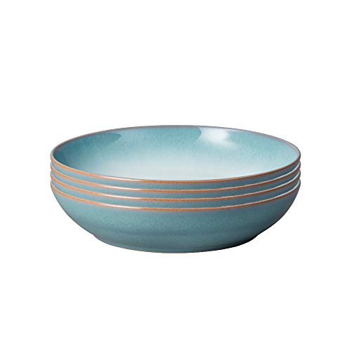 Denby 123049944 Haze-Juego de Cuencos para Pasta, gres, Niebla Azure