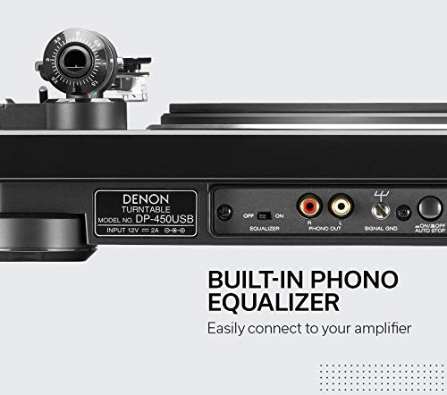 Denon DP-450 USB - Giradiscos con USB, Color Negro