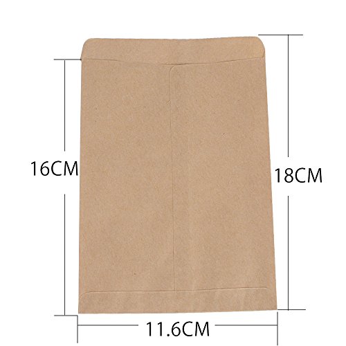 DEOMOR 100pcs(11,6x18cm) Bolsas Bolsitas Papel Kraft Pequeñas Estraza Marrón para Regalos Semillas Híbridas de Maíz Saco de Granja Caramelos Joyas (100pcs, 11.6X18cm)