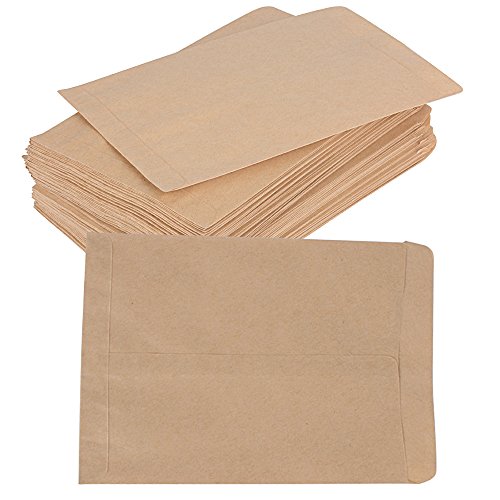 DEOMOR 100pcs(11,6x18cm) Bolsas Bolsitas Papel Kraft Pequeñas Estraza Marrón para Regalos Semillas Híbridas de Maíz Saco de Granja Caramelos Joyas (100pcs, 11.6X18cm)