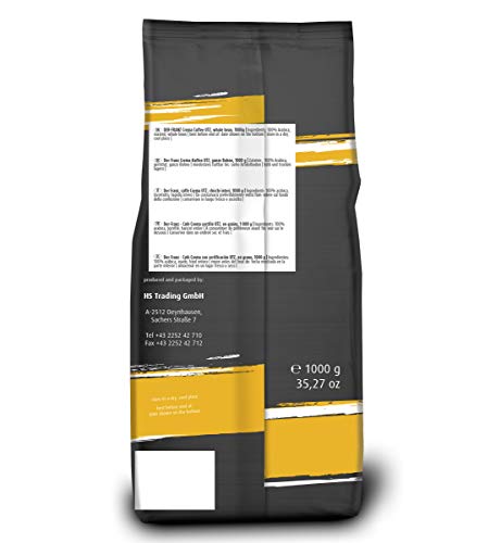 Der-Franz - Café Crema con certificación UTZ, en grano, 1000 g