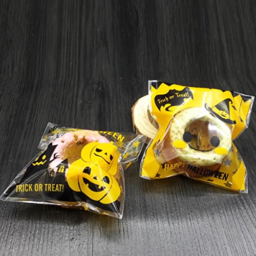 Desconocido 100 Piezas Bolsas de Galletas Caramelo Halloween Partido Calabaza Bricolaje Cumpleaños Artesanía - Amarillo