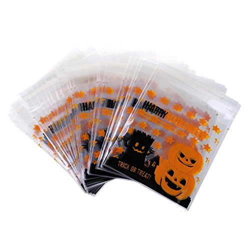 Desconocido 100 Piezas Bolsas de Galletas Caramelo Halloween Partido Calabaza Bricolaje Cumpleaños Artesanía - Amarillo