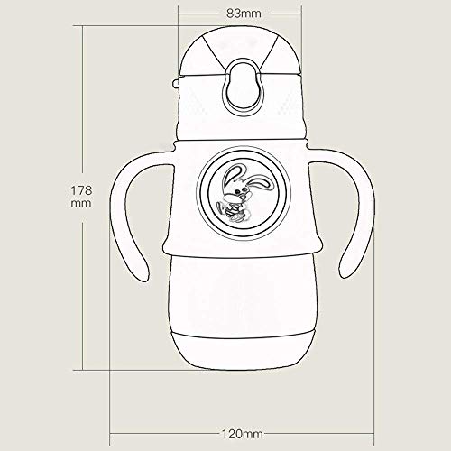 Desconocido Botella térmica para niños, Pajita para bebé, antidesbordamiento, para la Escuela, con asa, portátil, Aislante, Taza térmica para el Coche, Color Rosa, tamaño -