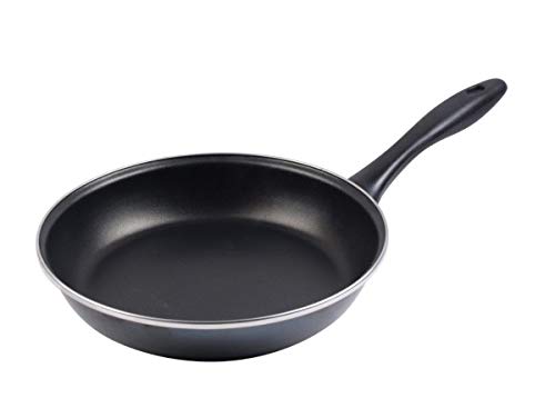 Desconocido Magefesa Glass Sartén 22 cm de Acero esmaltado, Antiadherente bicapa Reforzado, Color Efecto Espejo Exterior. Apto para Todo Tipo de cocinas, incluida inducción, Negro Cristal