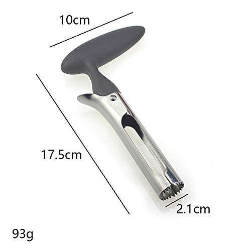 Descorazonador Manzanas, Acero Inoxidable, Cortador Semillas De Manzana, Con Hoja Dentada Afilada Y Mango ángulo Ergonómico, Herramienta Para Deshuesar Peras La Cocina Del Hogar, 1x Gris, 17,5 cm