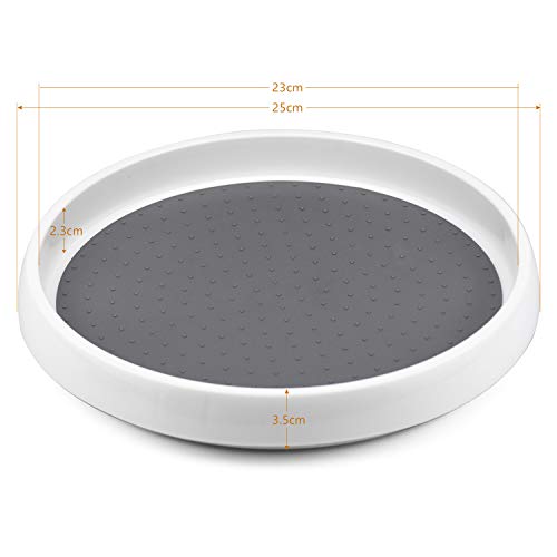 Deson Soportes para Botes de Especias, Juego de 2 Platos Giratorios, Soporte Giratorio para Especias Organizador de Plástico para Especias