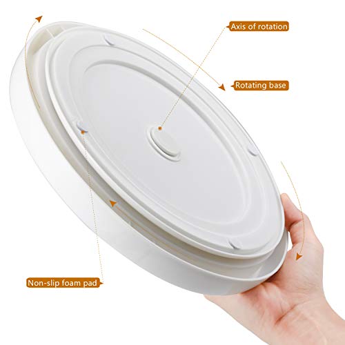 Deson Soportes para Botes de Especias, Juego de 2 Platos Giratorios, Soporte Giratorio para Especias Organizador de Plástico para Especias