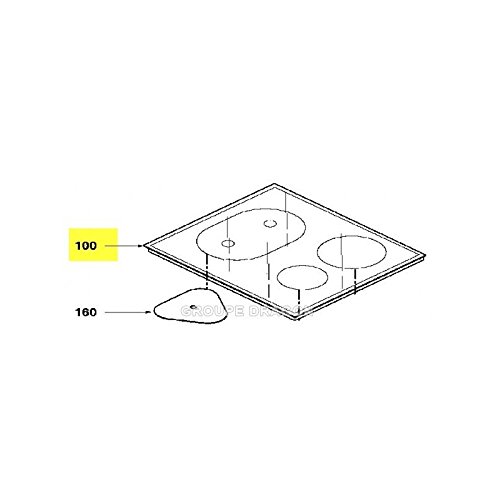 Dessus verre vitro-ceram pour table de cuisson De Dietrich AS0008919
