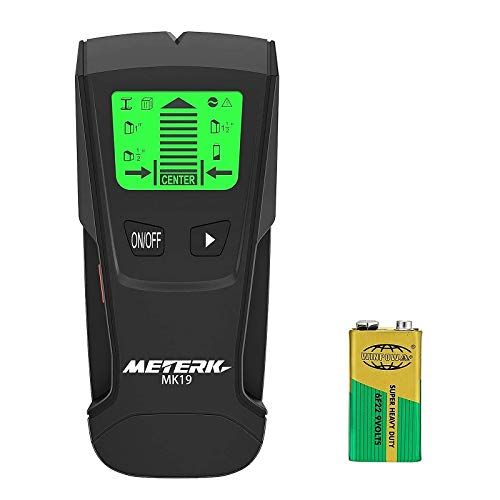 Detector de Pared , Meterk LCD multifuncional localizador digital Madera studs centro buscador de Metal y AC Cable Live Wire escáner recargable incluye detección de alerta