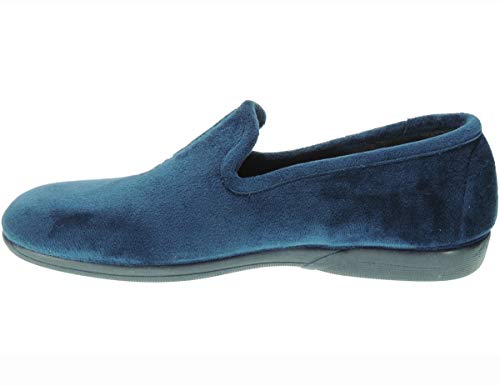 DEVALVERDE 3095 Zapatilla Cerrada Cangrejo Invierno Camping Terpel Terciopelo Bordada Style For Men Inyectada para Hombre Marino Talla 43